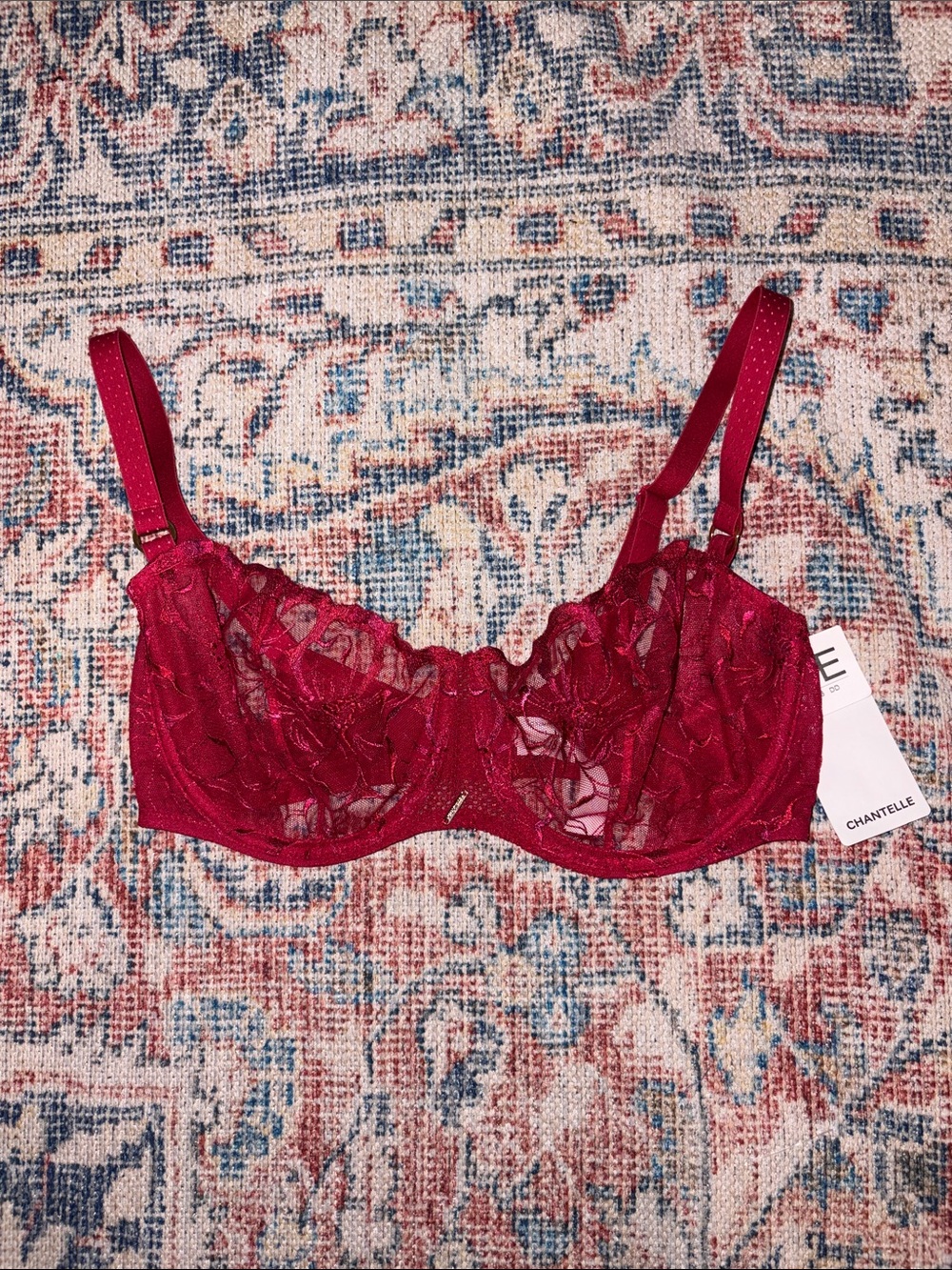 Chantelle Fleur Demi Underwire Bra in Candy Apple SZ 36DD NWT - Picture 3 of 6